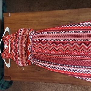 Red and Pink Derek Heart floor length dress